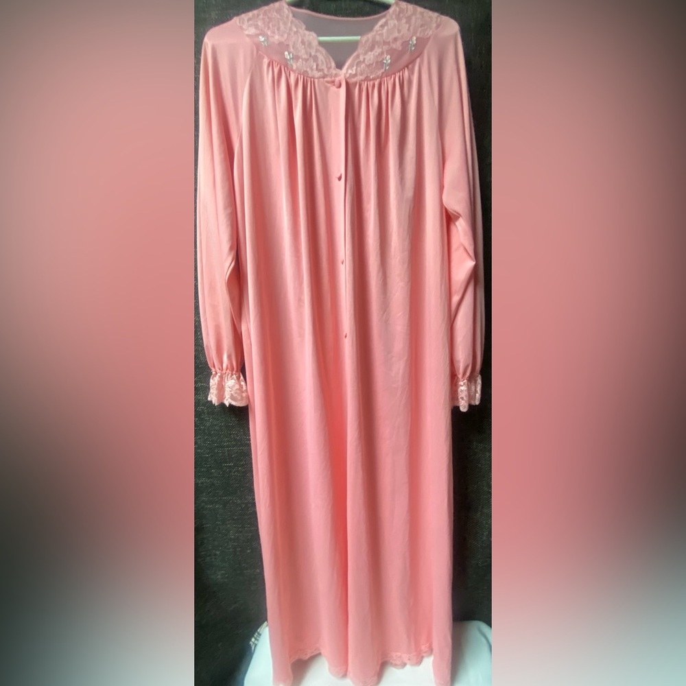 Shadowline Long Button Front Housecoat Robe